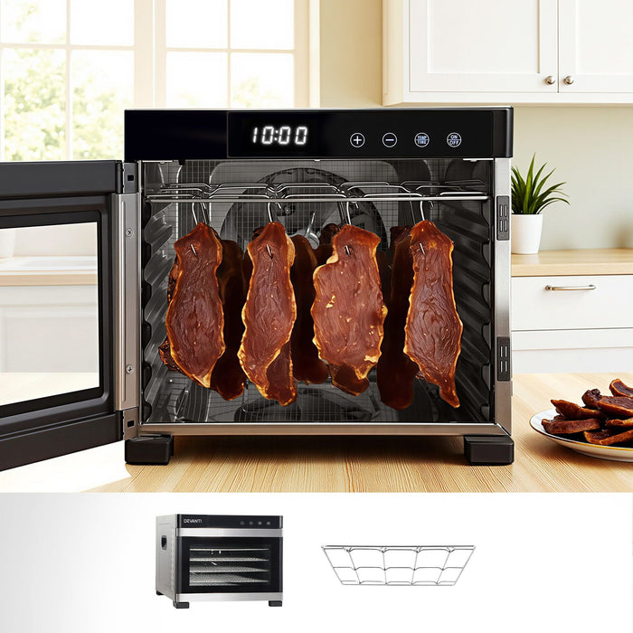 Devanti Food Dehydrator 6 Tray Fruit Dryer Jerky Maker With Stainless Steel Rack