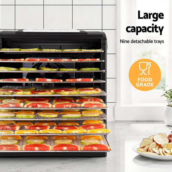 Devanti 9 Trays Food Dehydrator with Hanging Stainless Steel Tray