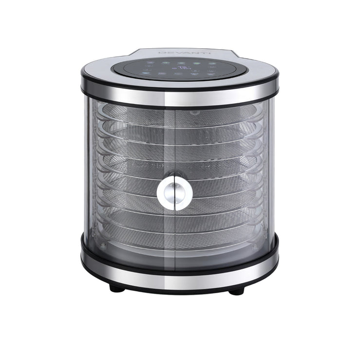 Devanti 8 Trays Food Dehydrator Stainless Steel Auto-Rotate 10 Programs 700W