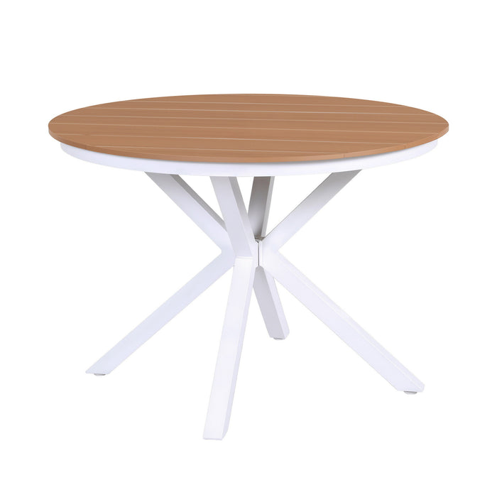 Gardeon Outdoor Dining Table 108CM Aluminum Frame WPC Top Desk Patio Furniture