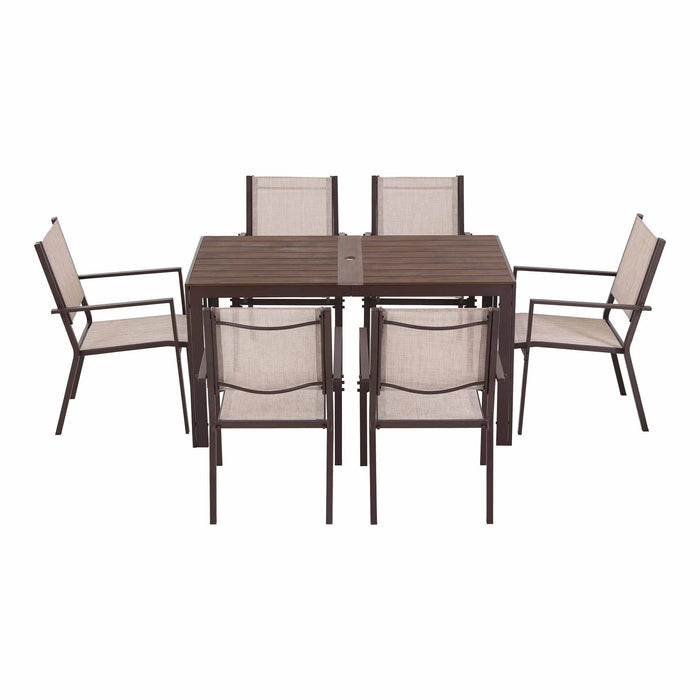 Gardeon 7PCS Outdoor Dining Set Patio Furniture Table and Chairs Garden Coffee