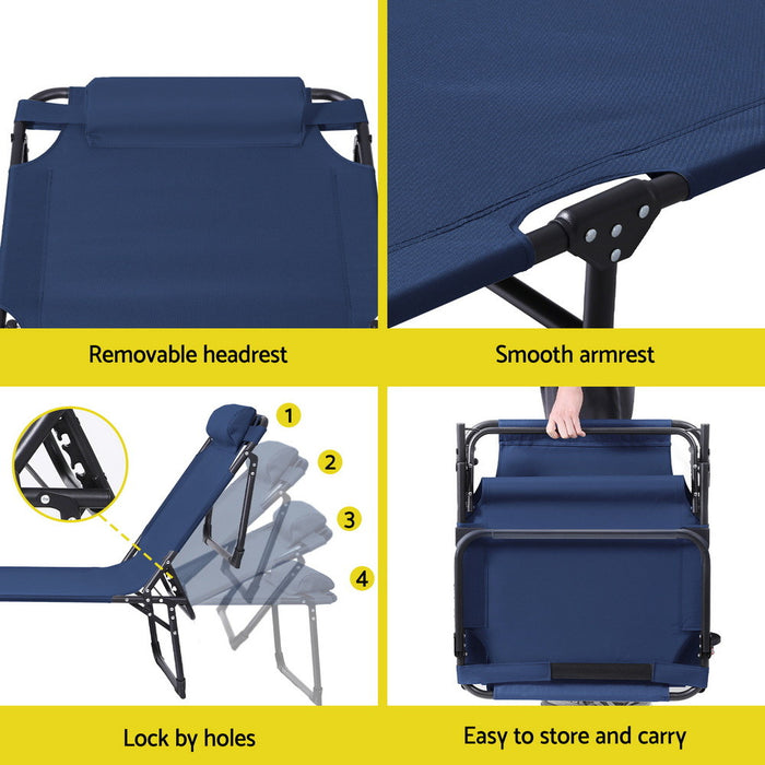 Gardeon Sun Lounger Folding Lounge Beach Chair Patio Outdoor Furniture