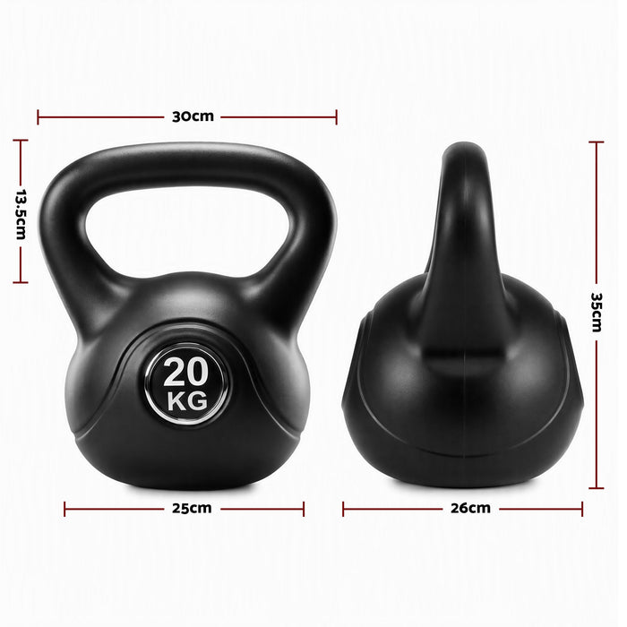 Everfit 20kg Kettlebell Weights Strength Training with Anti-slip Carry Handle & Stable Base Gym Home