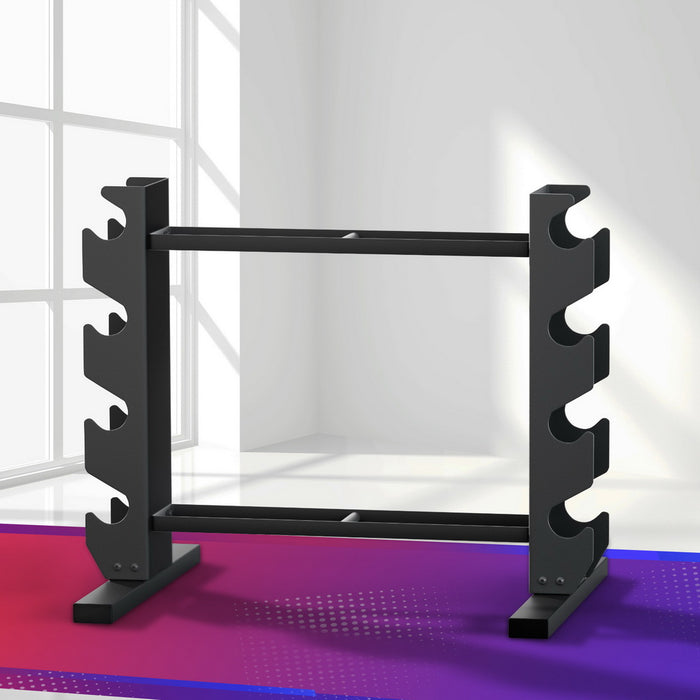 Everfit Dumbbells Rack Dumbbell Kettlebell Stand Home Gym Storage 200kg Capacity