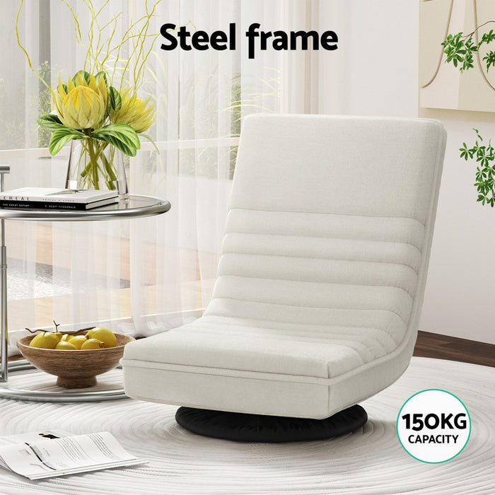 Artiss Floor Lounge & Round Coffee Table Side End Table with Charging Station Set