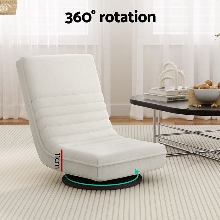 Artiss Floor Lounge & Round Coffee Table Side End Table with Charging Station Set