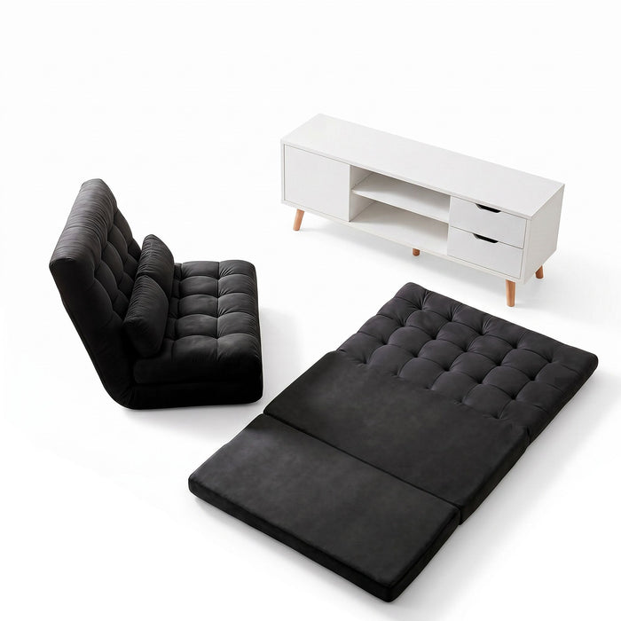 Artiss Sofa Bed Adjustable Floor Chair & TV Unit 120cm Entertainment Cabinet Set