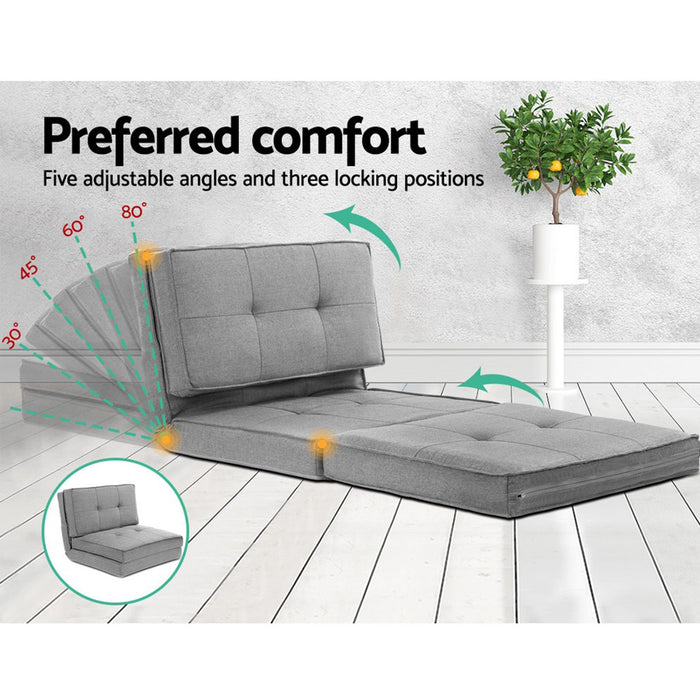Artiss Single Sofa Bed and Side Table Set, Adjustable Recliner Narrow End Table