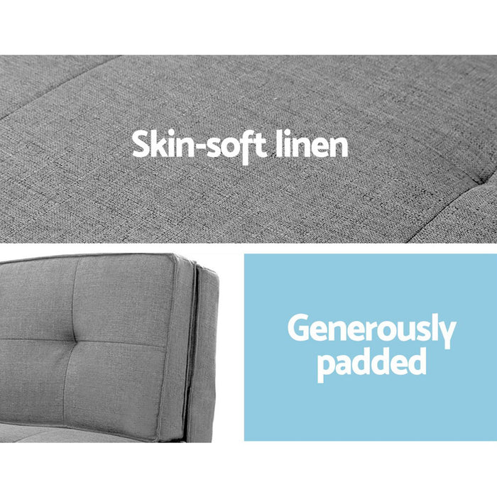 Artiss Single Sofa Bed and Side Table Set, Adjustable Recliner Narrow End Table