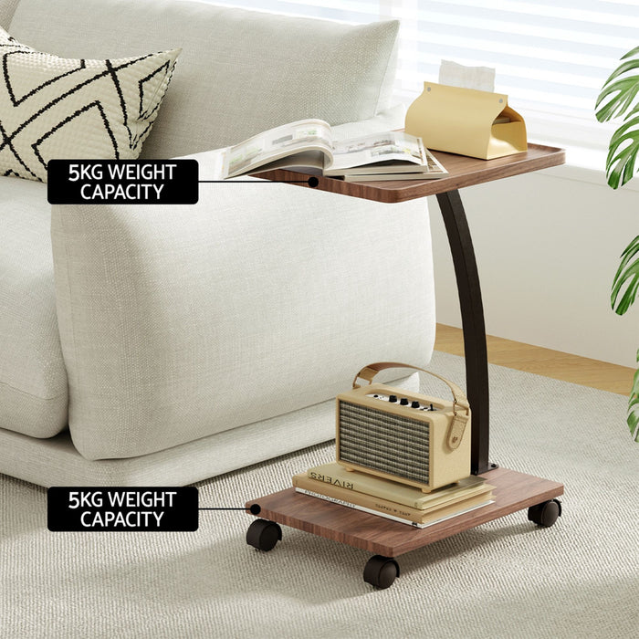 Artiss Floor Lounge & Coffee Table Set, Adjustable Recliner End Table w/ Wheels