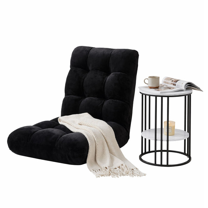 Artiss Sofa Bed Floor Lounge Recliner Foldable Chair & Side Table Bundle
