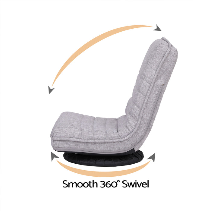 Artiss 2 Swivel Floor Chair 360 Adjustable Foldable Lounge Seat Floor Sofa Chair Grey