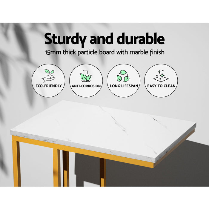 Artiss Floor Lounge Sofa Bed Folding Chaise Chair Green & Coffee Table Side Table Marble Effect