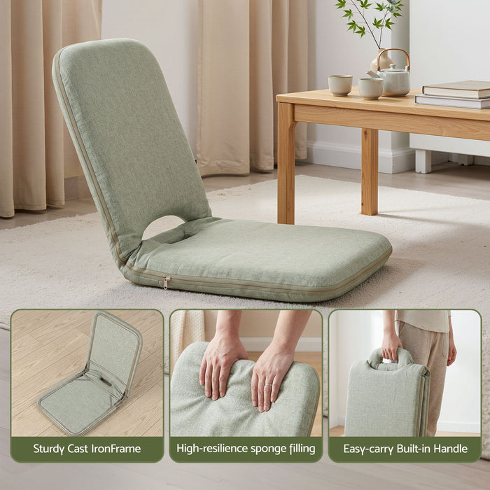 Artiss Floor Chair 5 Position Adjustable Green Lazy Sofa for Living Room Bedroom