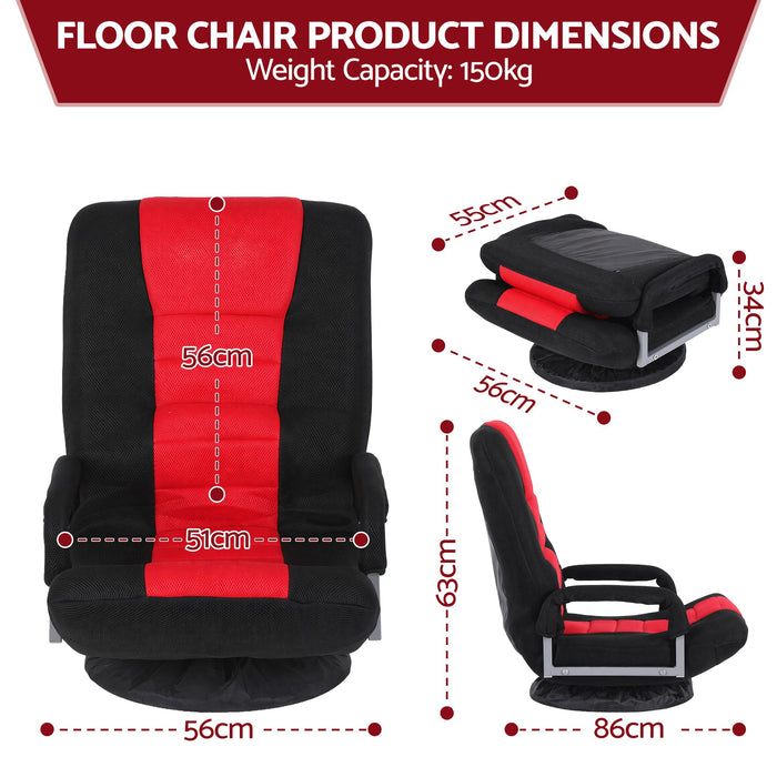 Artiss Floor Gaming Chair with 360 Swivel, 6-Position Backrest for Gaming