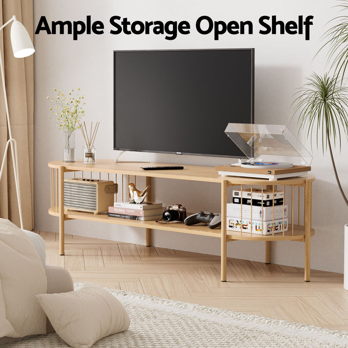 Artiss Swivel Floor Chair & TV Entertainment Unit with Storage Shelf Set