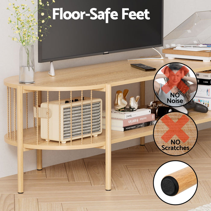 Artiss Swivel Floor Chair & TV Entertainment Unit with Storage Shelf Set