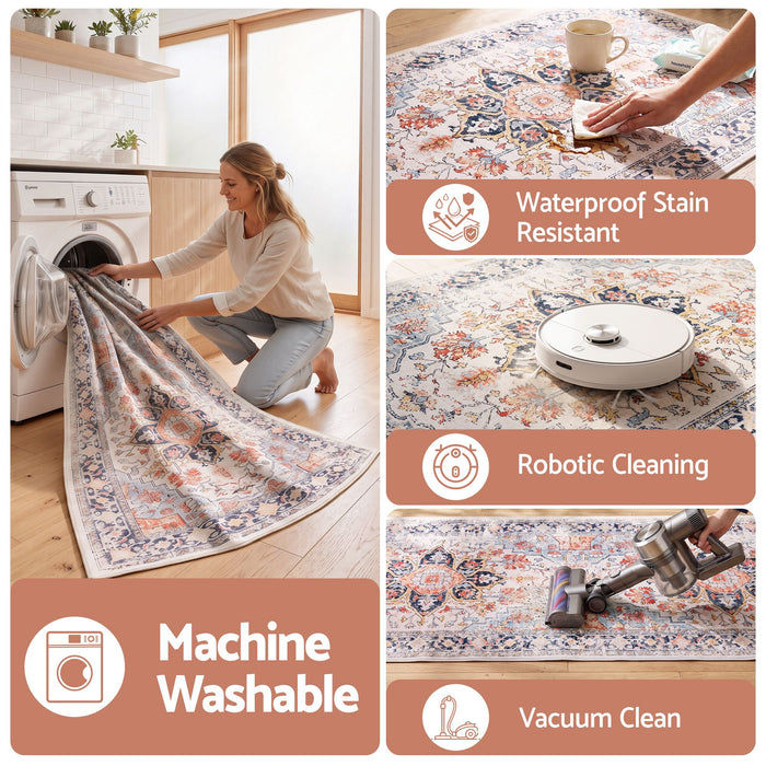 Artiss 60 x 300 cm Runner Rugs For Living Room No Heavy Rubber Crease-Free Foldable Design For Kitchen Entryway And Bedroom 100% Polyester Water-repellent Resistant Non-Shedding