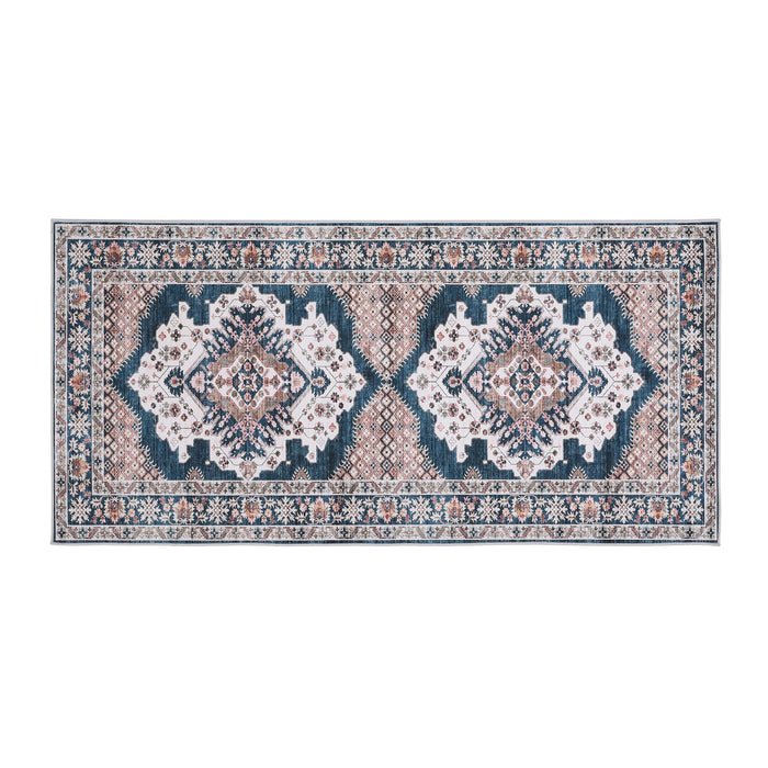 Artiss 60 x 120 cm Washable Runner Area Rug No Hard Glue Quilt-Like Soft for Home Decor, 0.5cm Ultra-Thin Pet Friendly Bohemian Medallion Bedroom Carpet