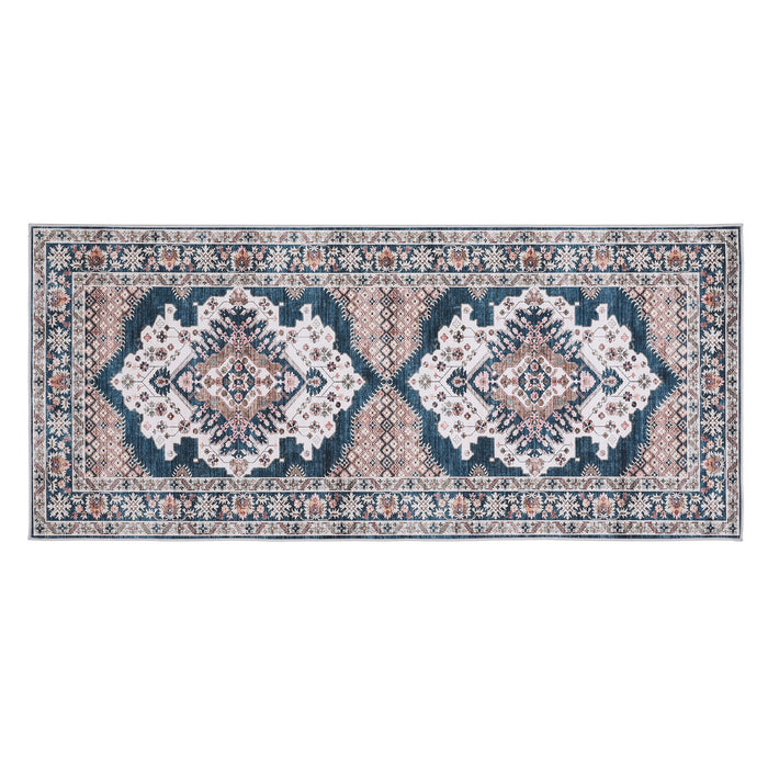 Artiss 80 x 180 cm Washable Runner Area Rug No Hard Glue Quilt-Like Soft for Home Decor, 0.5cm Ultra-Thin Pet Friendly Bohemian Medallion Bedroom Carpet