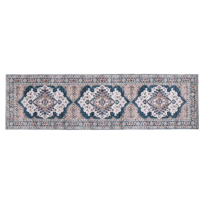 Artiss 80 x 300 cm Washable Runner Area Rug No Hard Glue Quilt-Like Soft for Home Decor, 0.5cm Ultra-Thin Pet Friendly Bohemian Medallion Bedroom Carpet