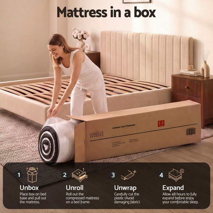 Giselle 18cm Double Memory Foam Mattress Dual Feel Reversible Charcoal Foam