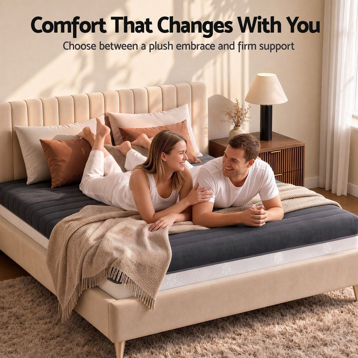 Giselle 18cm King Memory Foam Mattress Dual Feel Reversible Charcoal Foam