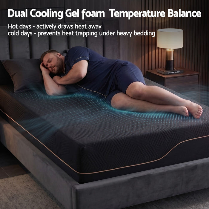 Giselle King Single Cooling Memory Foam Mattress Medium Firm with Gel Comfort 30cm