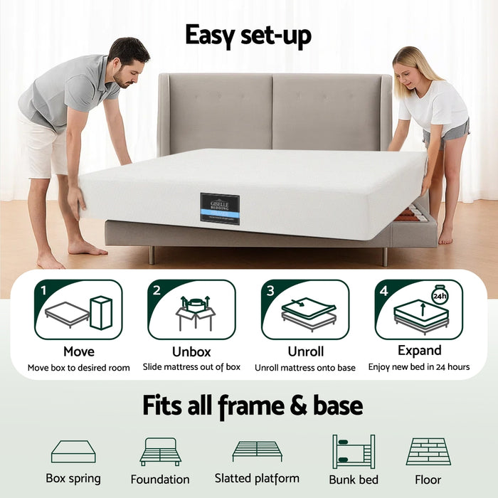 Giselle 20cm Memory Foam Mattress Green Tea King