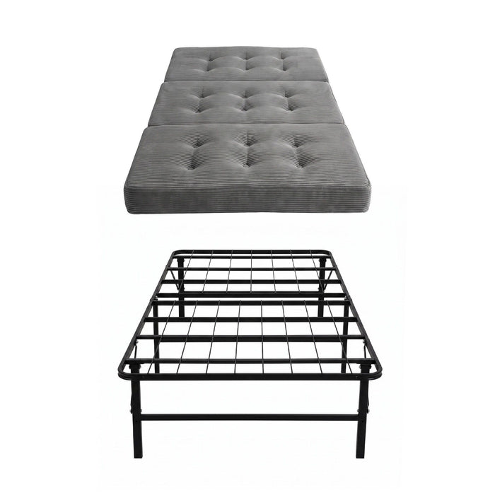 Giselle Single Folding Bed with Mattress Metal Frame Guest Bed 15cm Foam Foldable