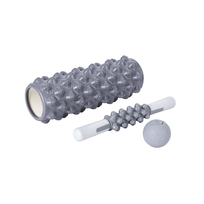 Everfit Foam Roller Set 3-in-1 with Targeted Recovery Muscle Roller Stick & Deep Tissue Massage Ball, Heavy Duty 150KG Support Gym Roller for Back Pain Relief, Myofascial Release, Home Gym Exercise