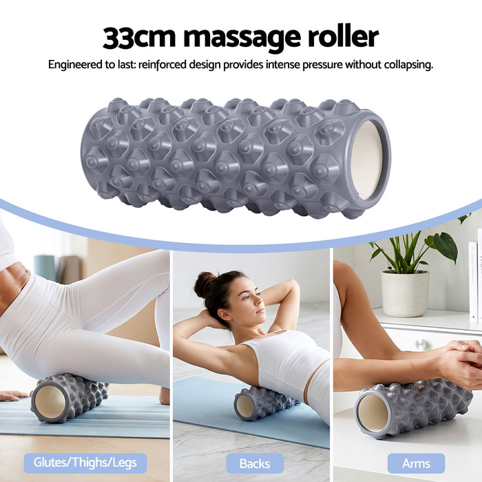 Everfit Foam Roller Set 3-in-1 with Targeted Recovery Muscle Roller Stick & Deep Tissue Massage Ball, Heavy Duty 150KG Support Gym Roller for Back Pain Relief, Myofascial Release, Home Gym Exercise