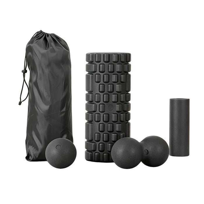 Everfit Foam Roller Set 4 in 1 Grid High Density Massager for Deep Tissue Trigger Point Myofascial Release Back Pain Muscle Recovery Gym Home Fitness Equipment with Storage Bag Supports 150kg