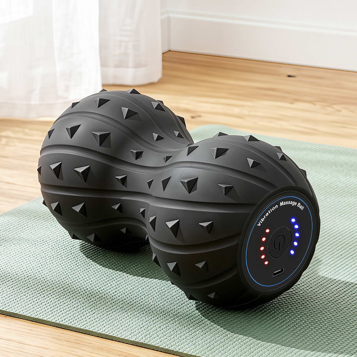 Everfit Electric Vibrating Peanut Massage Ball 5 Adjustable Levels High Power 3000RPM Motor 4D Floating Point Deep Tissue Trigger Point Muscle Relaxation Yoga Home Gym Type-C Rechargeable Support 80kg