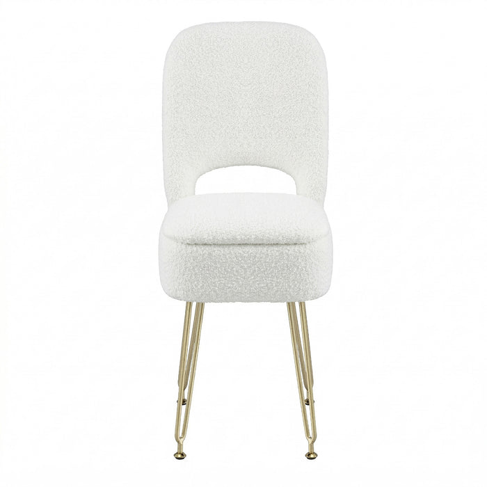 Artiss Storage Ottoman Vanity Stool Foot Stool Folding Back White