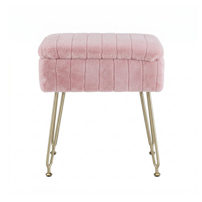 Artiss Storage Ottoman Vanity Foot Stool Pink