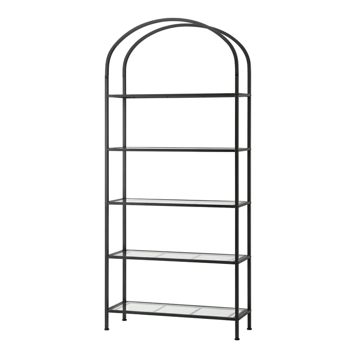 Artiss 5 Tiers Bookshelf Industrial Etagere Bookcase Display Shelf Black