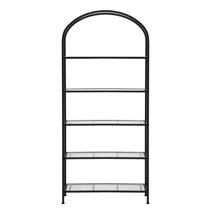 Artiss 5 Tiers Bookshelf Industrial Etagere Bookcase Display Shelf Black