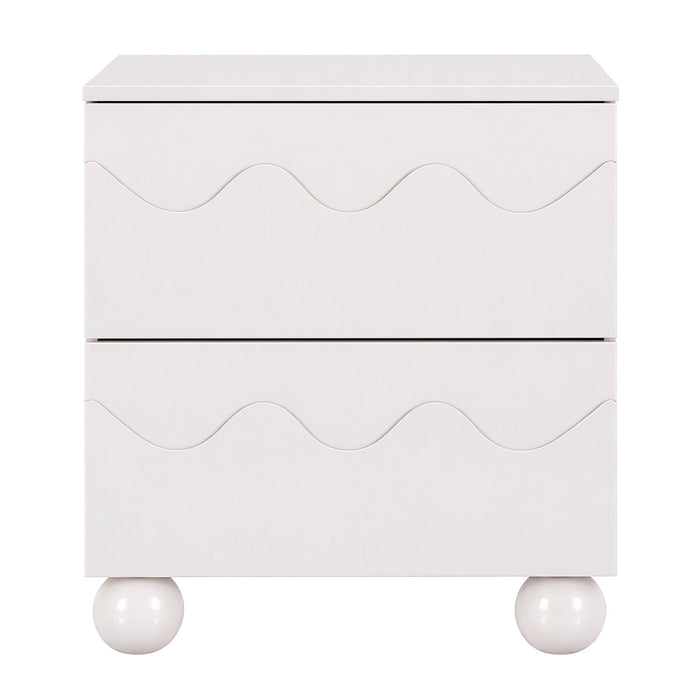 Artiss Bedside Table Nightstand 2 Drawers Storage Side Cabinet Beige