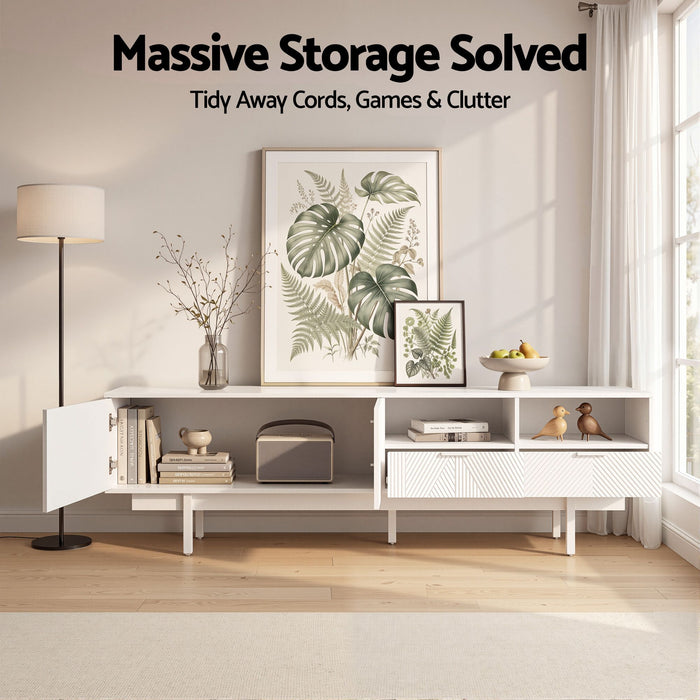 Artiss TV Unit Entertainment Unit Storage Cabinet Drawer 200cm White