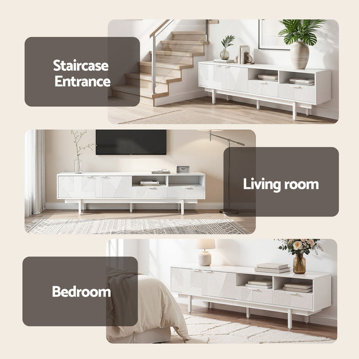 Artiss TV Unit Entertainment Unit Storage Cabinet Drawer 200cm White