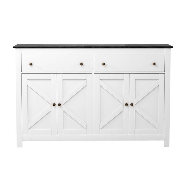 Artiss Buffet Sideboard Storage Cabinet Kitchen Cupboard 2 Drawers 140CM Black