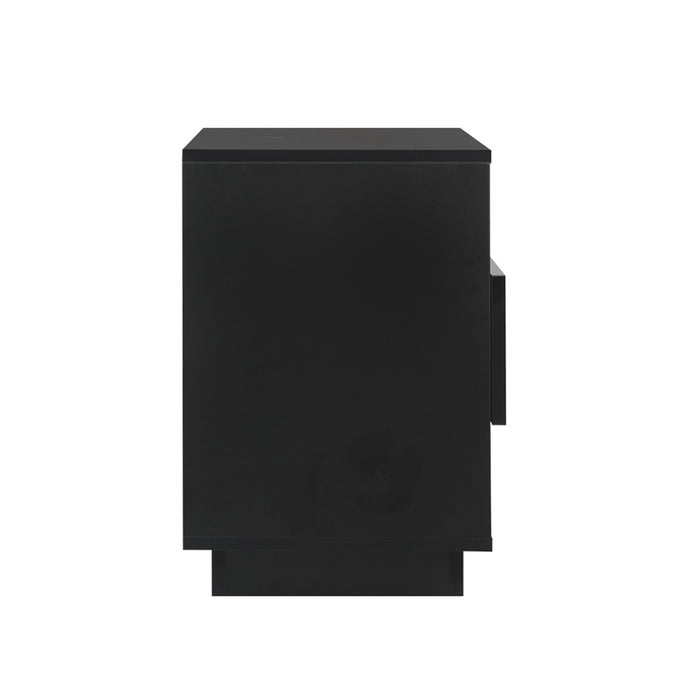 Artiss 2x Bedside Table LED with 2 Shelves - HANA Black