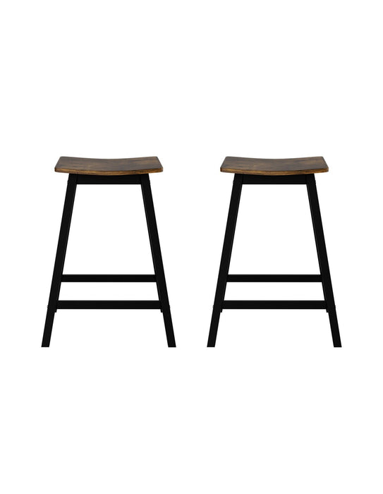 Artiss Bar Stools Set of 2 Kitchen Counter Stools Wooden Industrial Rustic Brown