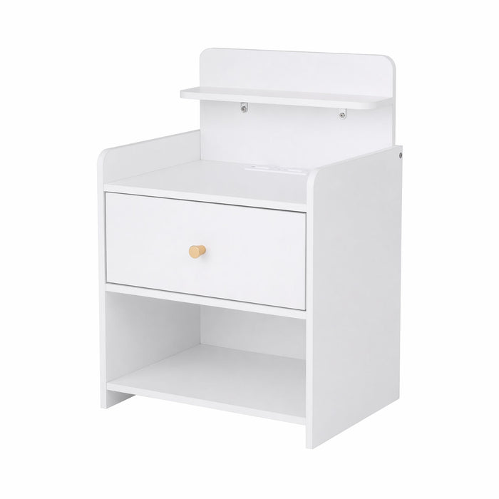 Artiss Bedside Table Drawer Charging Station White
