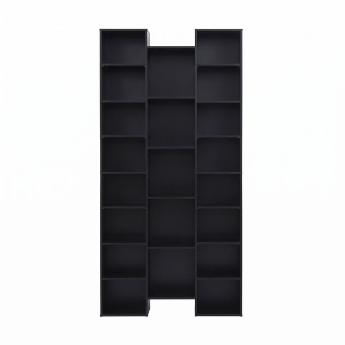 Artiss Bookshelf Display Shelves CD DVD Storage Rack Tall Bookcase Black
