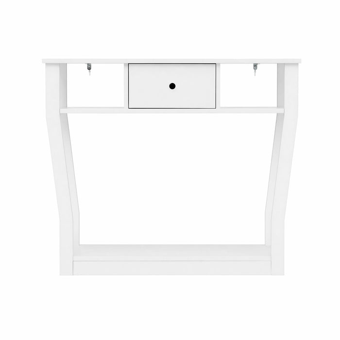 Artiss Console Table Entryway Hallway Sofa Side Table Drawer Shelf 100CM White