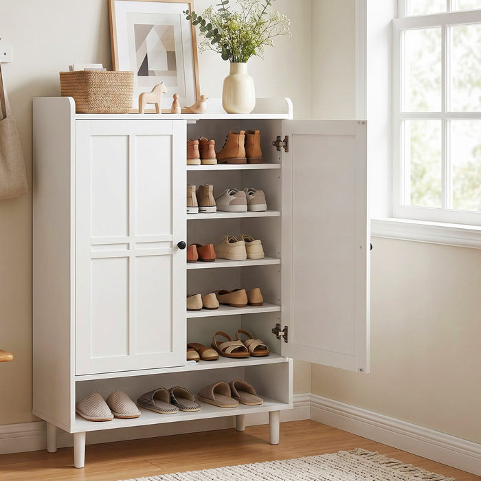 Artiss Shoe Rack Cabinet Storage Cupboard 3 Adjustable Shelves White