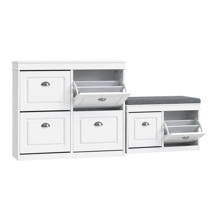 Artiss Shoe Cabinet Bench Set Flip Drawer Hallway Living Room White