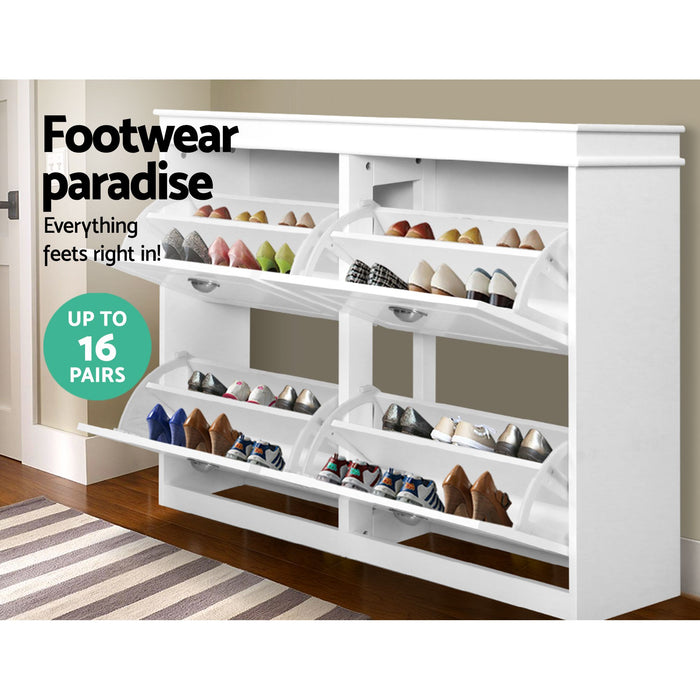 Artiss Shoe Cabinet Bench Set Flip Drawer Hallway Living Room White